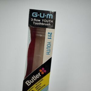 Butler GUM‎ Vintage Toothbrush Youth Soft Bristles 211 Made USA Red
